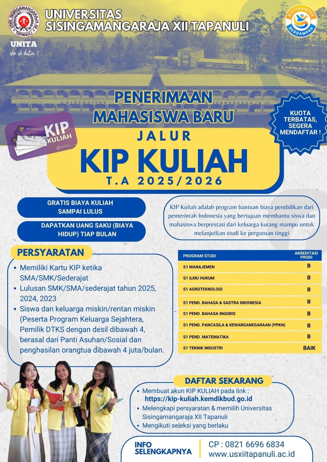 Iklan Unita Penerimaan Mahasiswa Baru