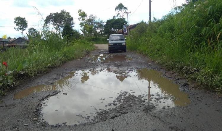 Jalan Menuju Desa Purba Dolok Butuh Perbaikan