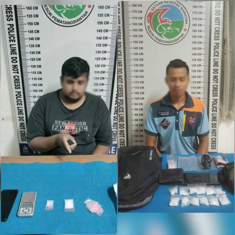 2 Pengedar Narkoba Dibekuk Polisi di Pematangsiantar, Belasan Paket Sabu Disita
