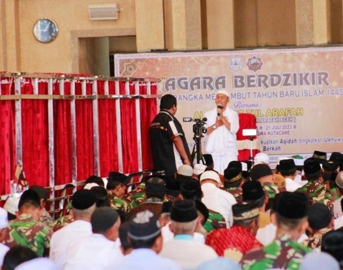Sambut Tahun Baru Islam, Satgas TMMD Hadiri Zikir Akbar