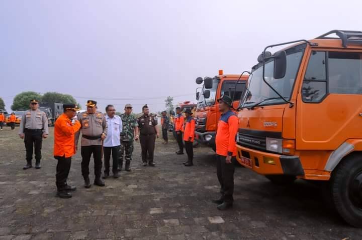 Kapolres Humbahas Pimpin Apel Gelar Pasukan dan Peralatan Kesiapsiagaan Tanggap Bencana