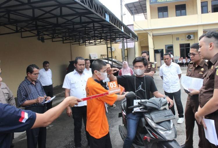 Polres Sergai Gelar Rekonstruksi Kasus Ponakan Bunuh Paman