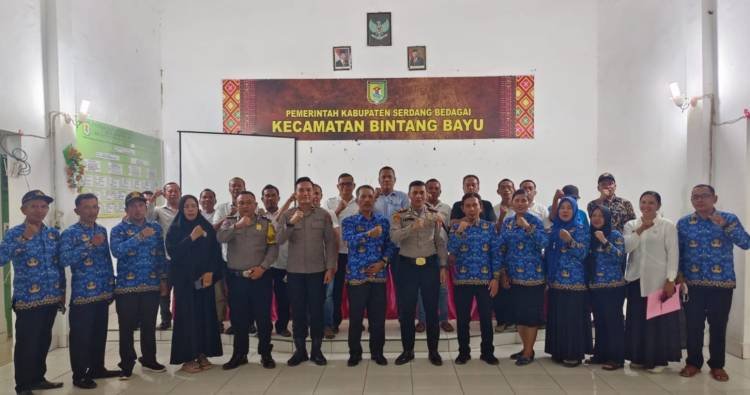 Polsek Kotarih Bersama Forkopimcam Bintangbayu Sinergi Wujudkan Kamtibmas Kondusif Sambut Pemilu 2024