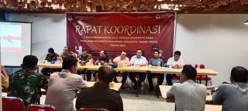 KPU Tebingtinggi Gelar Rakor Lokasi Pemasangan Alat Peraga Kampanye