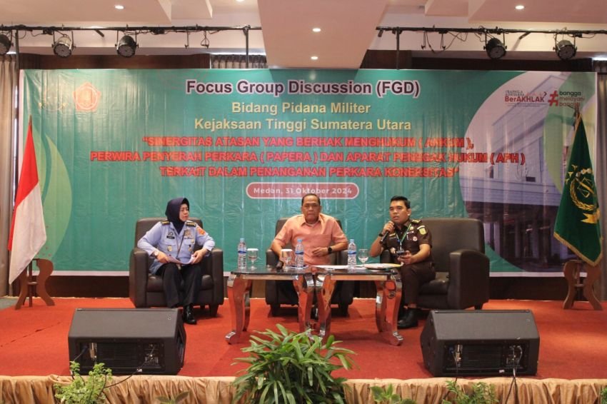 Kejati Sumut Gelar FGD Bidang Pidana Militer untuk Tingkatkan Sinergitas Penanganan Perkara Koneksitas