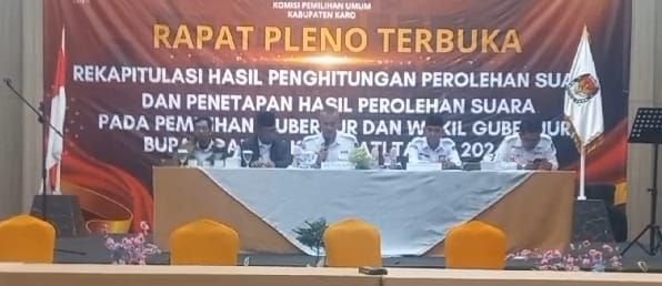 Hasil Perhitungan Suara Pilkada Karo, Antonius Ginting dan Komando Tarigan Ditetapkan Sebagai Bupati dan Wabup Karo Terpilih