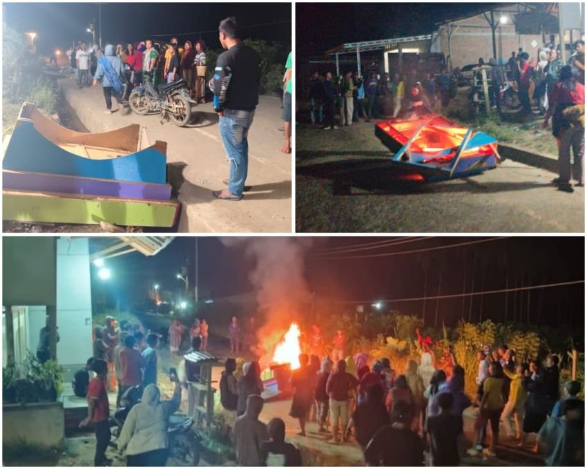Ratusan Kaum Ibu Bakar Mesin Judi Tembak Ikan di LMD Karo