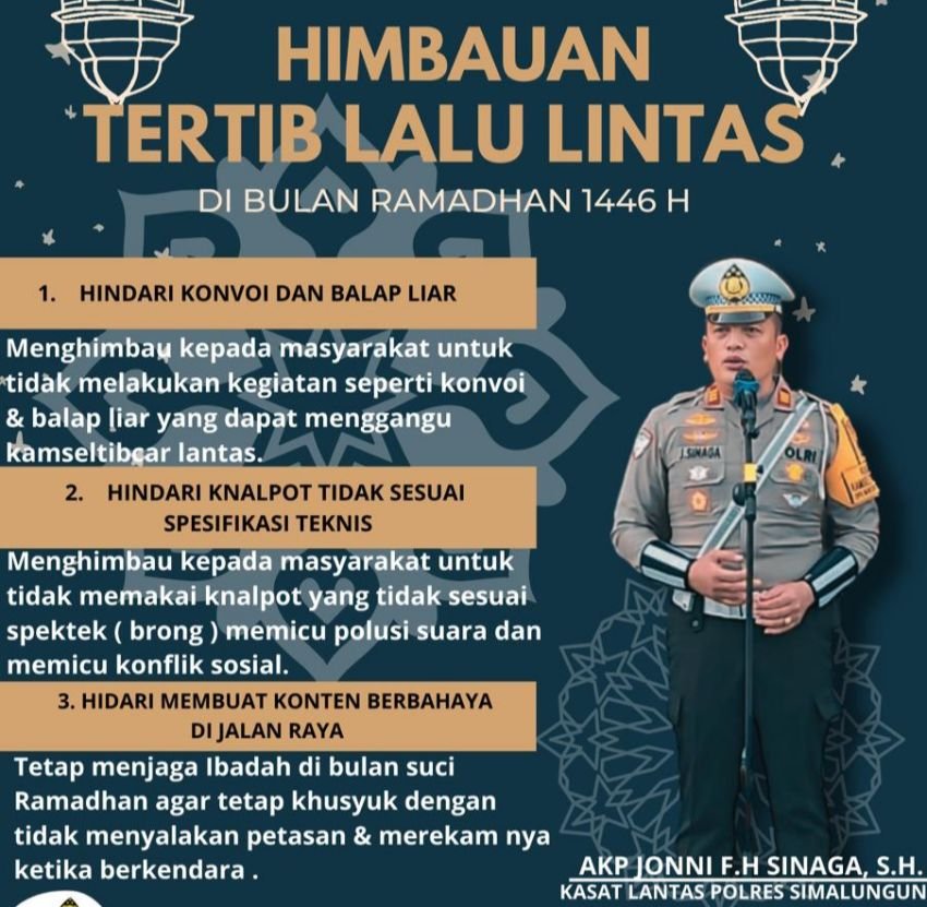 Satlantas Polres Simalungun Keluarkan Imbauan Tertib Lalu Lintas Selama Ramadan 1446 H