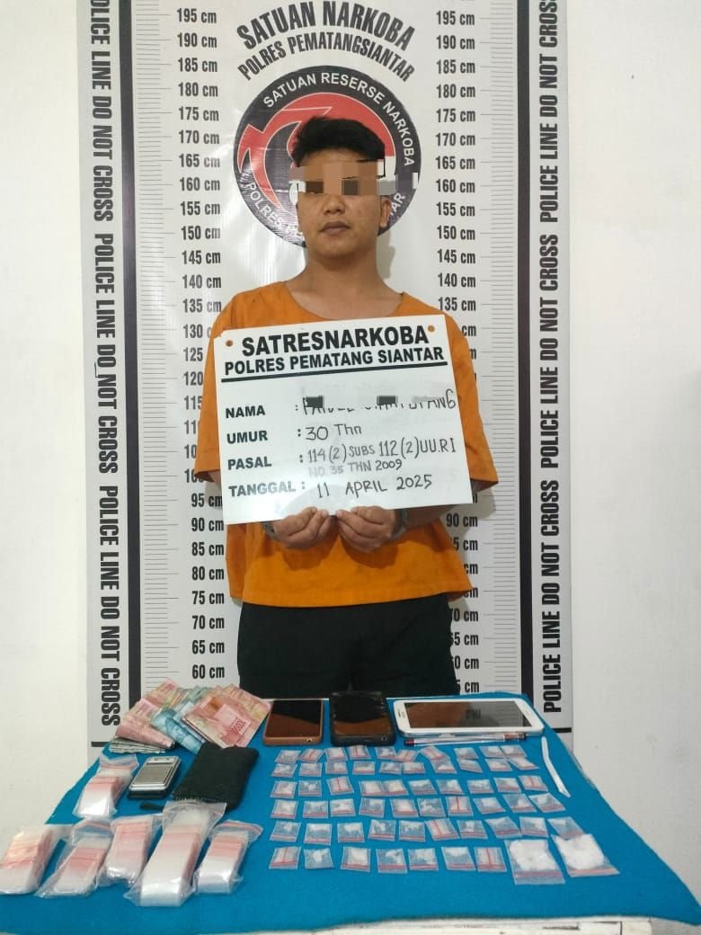 Kapolres Pematangsiantar Pimpin Penangkapan Penjual Narkoba di Jalan Nagur, 59 Paket Sabu Disita