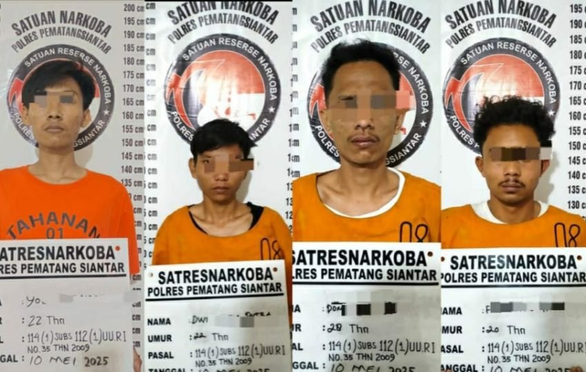 Sat Resnarkoba Polres Pematangsiantar Bongkar Peredaran Sabu di Perumahan Bombongan, 4 Pria Dibekuk