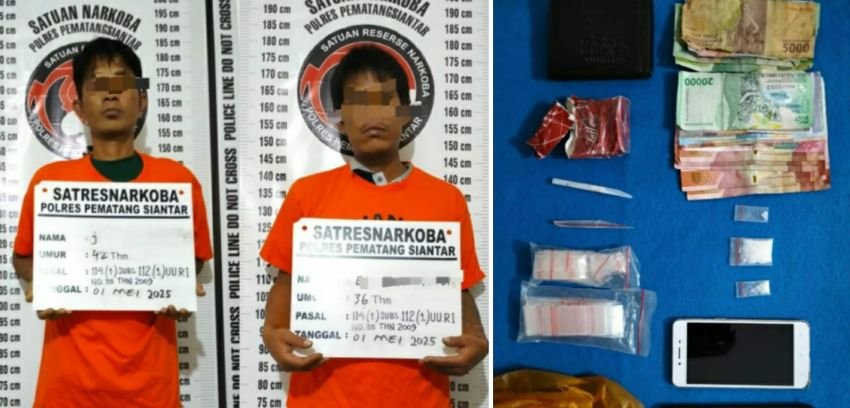 Sat Resnarkoba Polres Pematangsiantar Bekuk 2 Pengedar Sabu di Jalan Lapangan Tembak