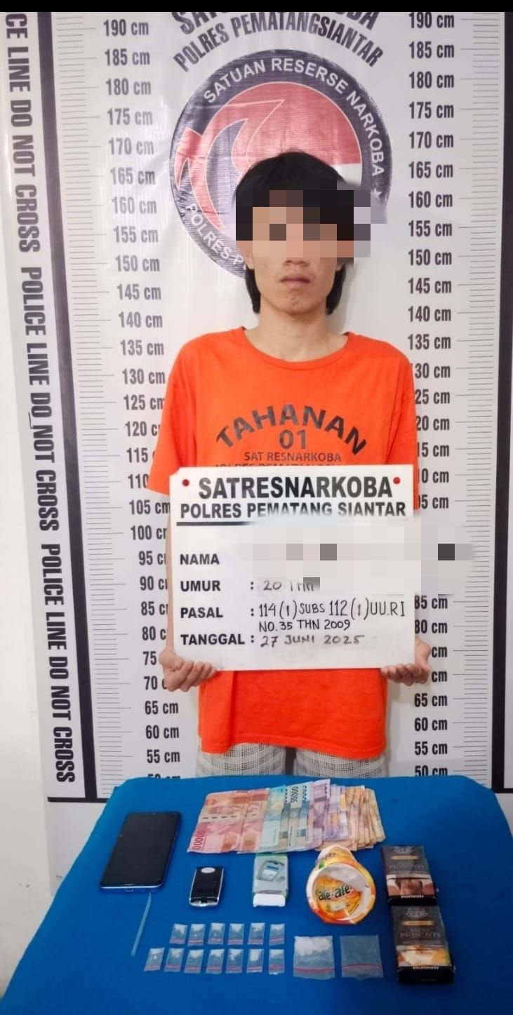 Pria Asal Langkat Ditangkap Sat Resnarkoba Polres Pematangsiantar di Jalan Medan