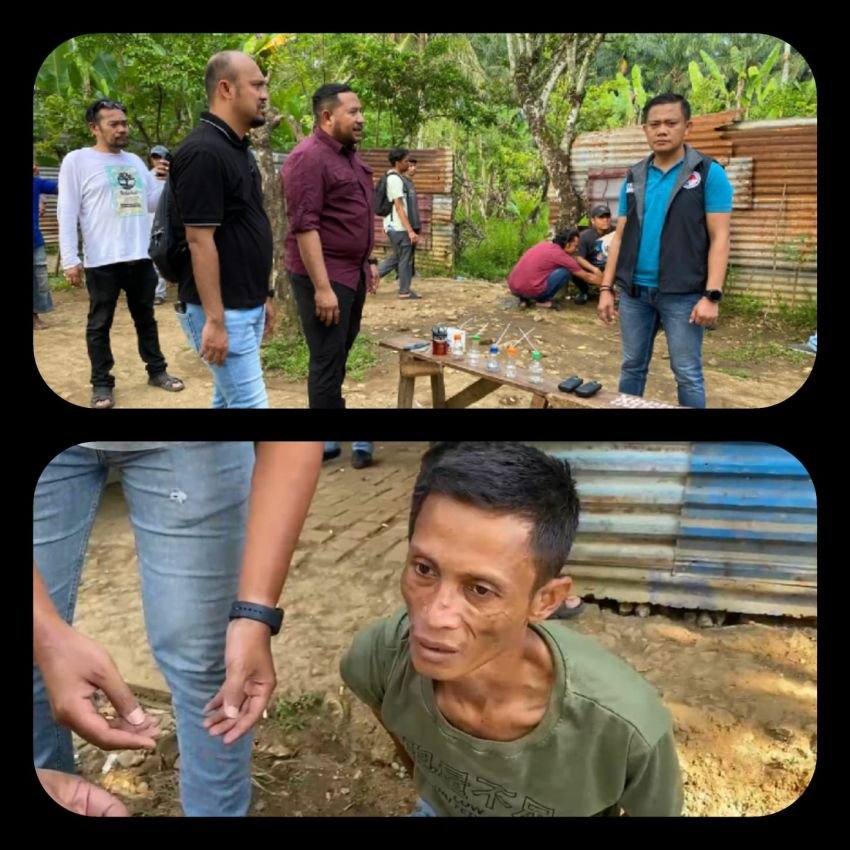 Polrestabes Medan Tangkap Seorang Bandar dan Bakar 2 Barak di Desa Durin Simbelang,