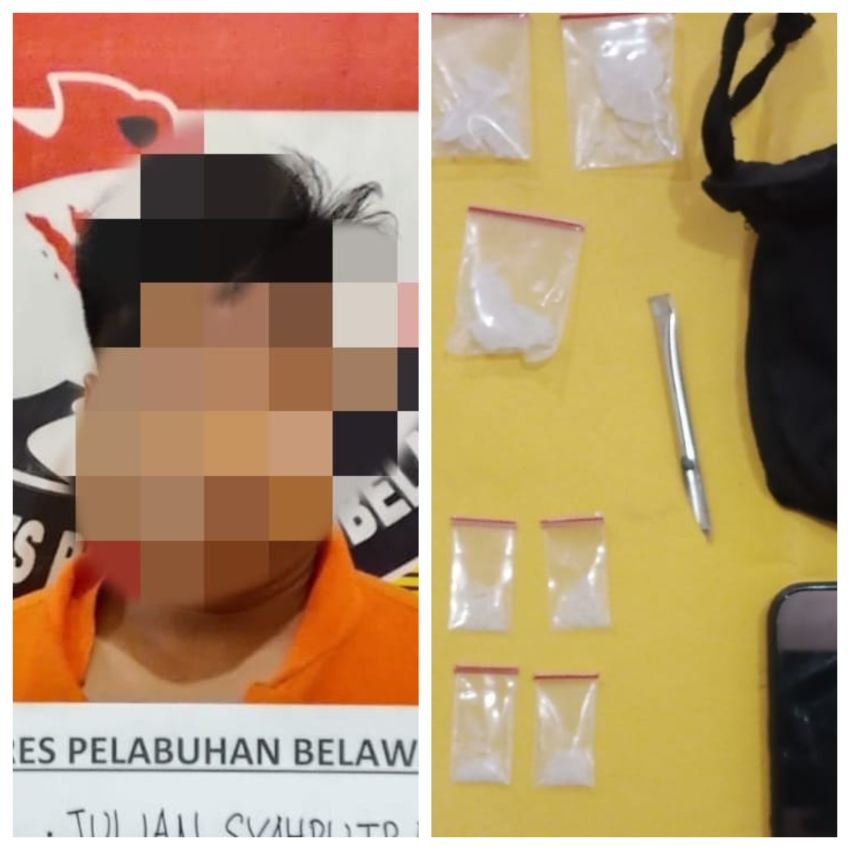 Polres Belawan Tangkap Pengedar Sabu di Hamparan Perak