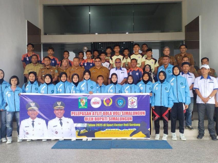 Bupati Simalungun Lepas Atlit Bova Voli Ikuti Kejurprov di Deli Serdang