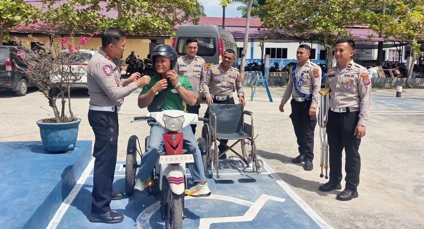 Satlantas Polres Sergai Berikan SIM D bagi Penyandang Disabilitas