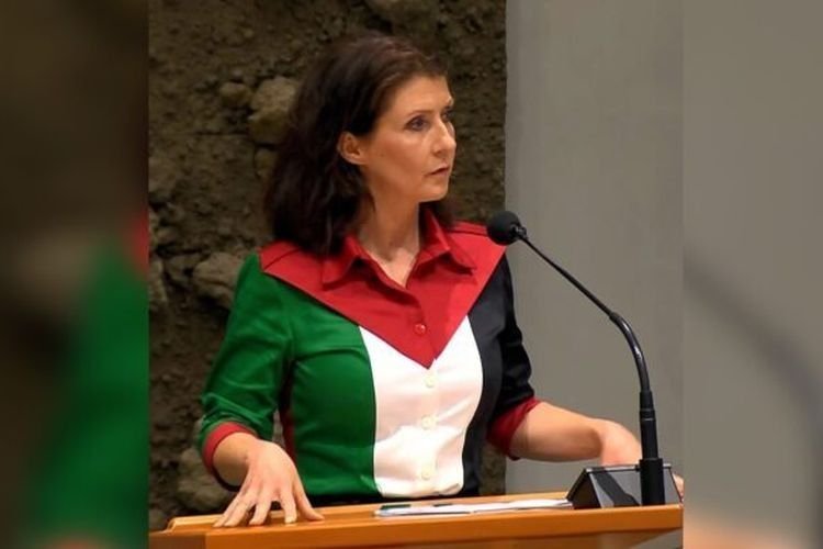 Dilarang Kenakan Blus Bendera Palestina, Anggota Parlemen Belanda Balas dengan 'Taktik' Semangka Cerdas