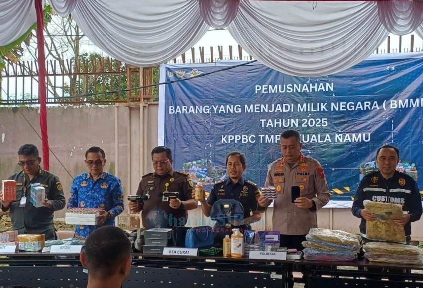 Bea Cukai Kualanamu Musnahkan Barang Tegahan Senilai Rp 380 Juta Lebih
