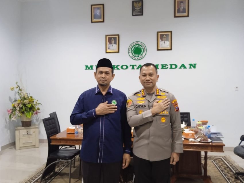 Perkuat Sinergi untuk Keamanan Kota, Kapolrestabes Medan Silaturahmi ke MUI