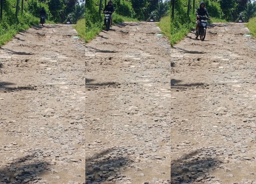 Jalan Penghubung Desa Parmonangan–Pinangratus Rusak Parah, Warga Keluhkan Kendaraan PTPN IV Over Tonase