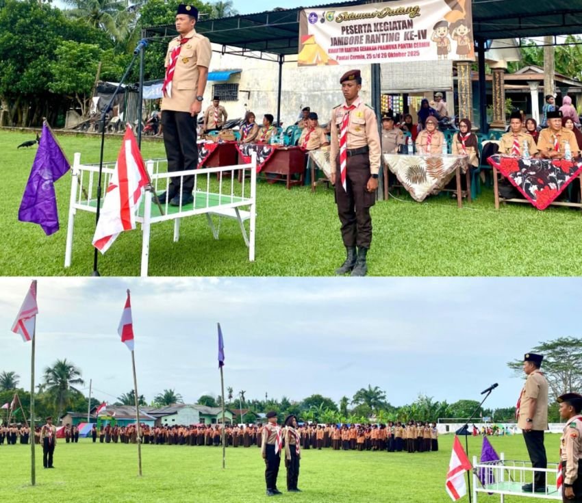 Camat Pantai Cermin Buka Jambore Ranting ke-IV, 380 Peserta Ikuti Perkemahan Pramuka